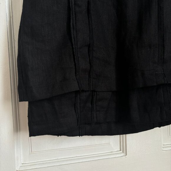 DISSH Dulce Mini Dress Black Linen Short Strapless Tube Layered Zip 34 5712 - Picture 6 of 10